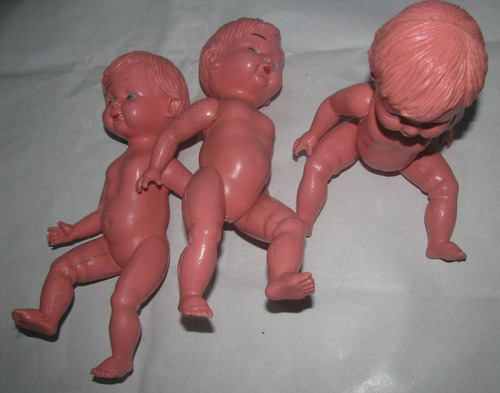3 Muñecos Antiguos De Celuloide Articulados (Usado)