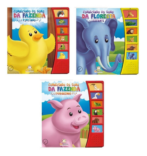 Imagem 1 de 7 de Livros Infantis Educativos Conhecendo Sons Fazenda Floresta
