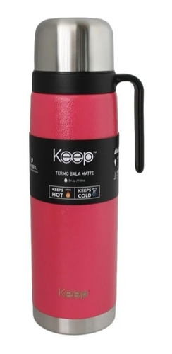 Termo De Acero Inoxidable Keep 1 Litro C/manija Tapón Matero