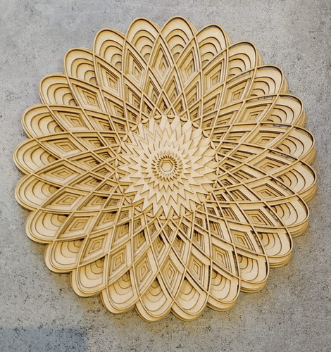 Imagen 3 de 3 de Cuadro Mandala 3d De 11 Capas Para Pared, Mdf