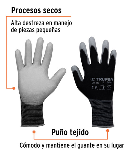 Guantes De Nylon Recubiertos De Poliuretano G Truper 13292