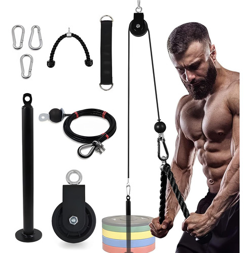 Polea De Elevación Para Gimnasio En Casa Cable Y Tríceps Color De La Estructura Color Del Tapizado