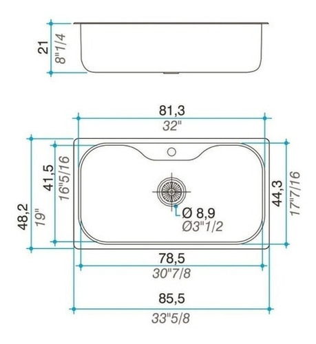 Imagen 5 de 5 de Pileta Cocina Johnson Luxor SI85 AD Pulida Agujero Dosificador