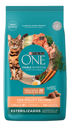 Purina One Esterilizados para gato adulto sabor pollo y salmón en bolsa de 6 kg