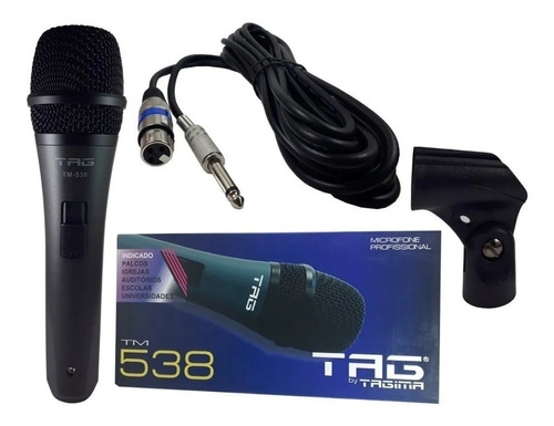 Imagem 1 de 3 de Microfone Tag Sound By Tagima Tm-538 Cabo+suporte+estojo