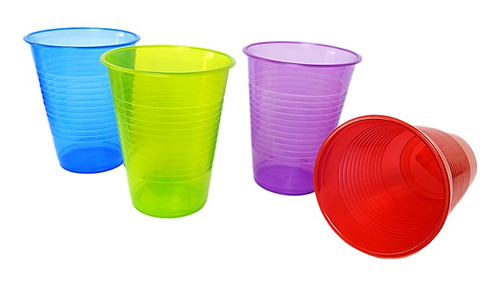 40 Vasos De Plástico Duro Colores Para Fiesta Re Utilizables