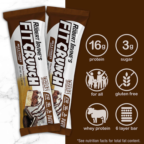 Protein Bars Fit Crunch Snack, Paquete Variado De 18 Unidade