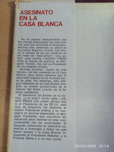 Asesinato En La Casa Blanca (Usado)