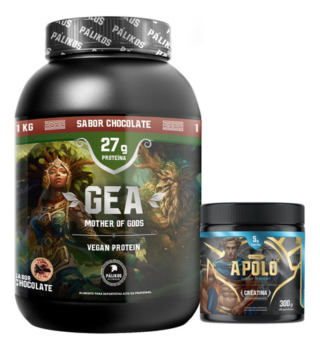 Proteína Vegana 1kg Gea (chocolate) Y Creatina 300g 