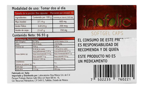 Imagen 6 de 6 de Inofolic Caja Con 60 Capsulas