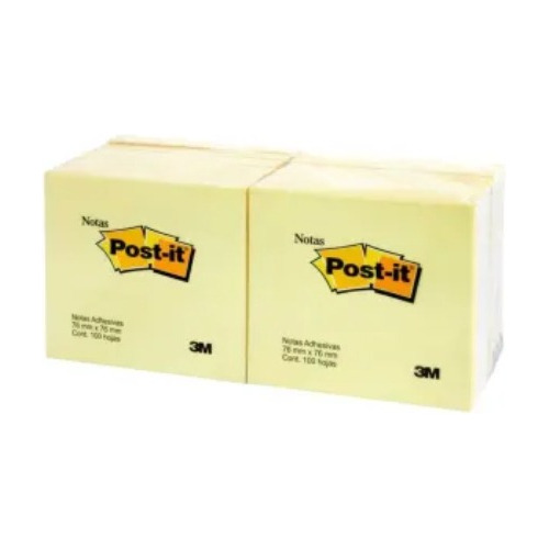 Notas Adhesivas Post-it 3m 12 Pzas 100 Hojas C/u Amarillas