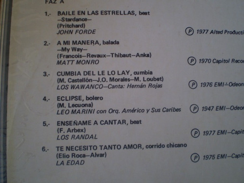 Vinilo De Todos Los Ritmos Para Bailar (u601
