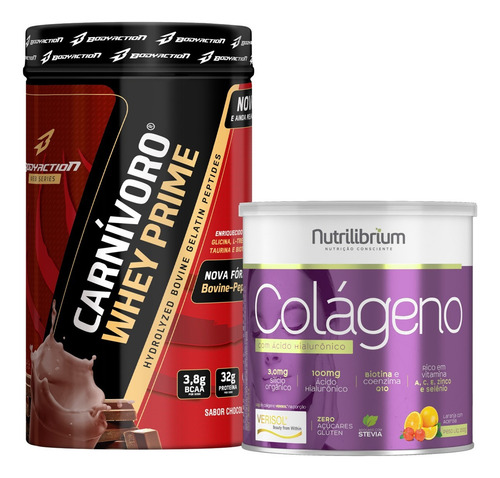 Bodyaction Carnívoro Whey Isolate + Colágeno Verisol 200g. Sabor Chocolate/Laranja com acerola