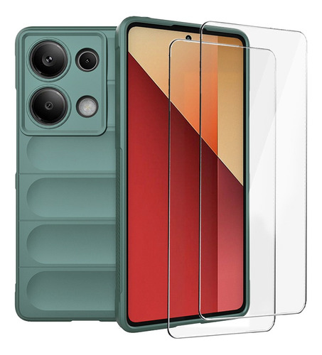 Funda Rudo Uso Silicona For Xiaomi Poco M6 Pro 4g + 2 Mica