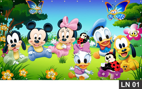Painel De Festa Aniversário Disney Baby 2,00x1,00m Lona