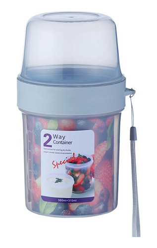 Taper Pote Contenedor 2 En 1 P/cereal Frutas Yogurt 310+560m