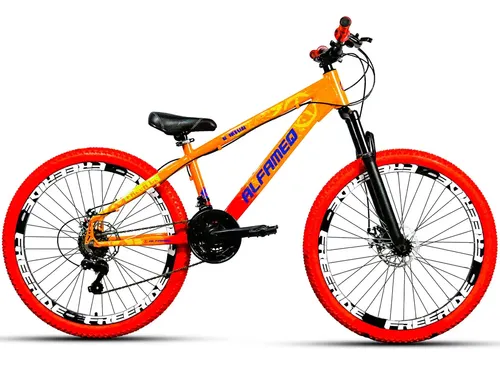 Bicicleta Grau Alfameq Na Quebrada Freeride 21v Shimano Pc Cor Laranja/vermelho Tamanho Do Quadro 13