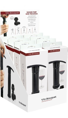 Bomba De Vacío Manual Negra Para Vino Vin Bouquet Color Negro