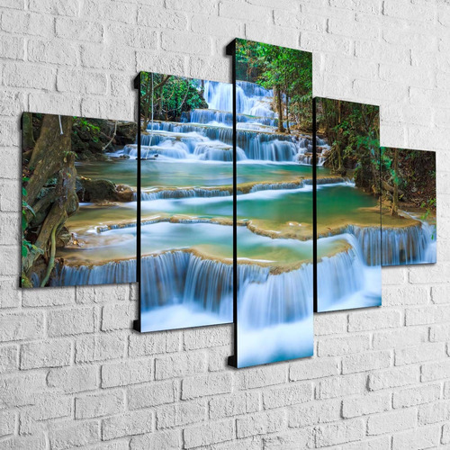 Cuadro Paisaje Cascada Decorativo Moderno Poliliptico Mundo