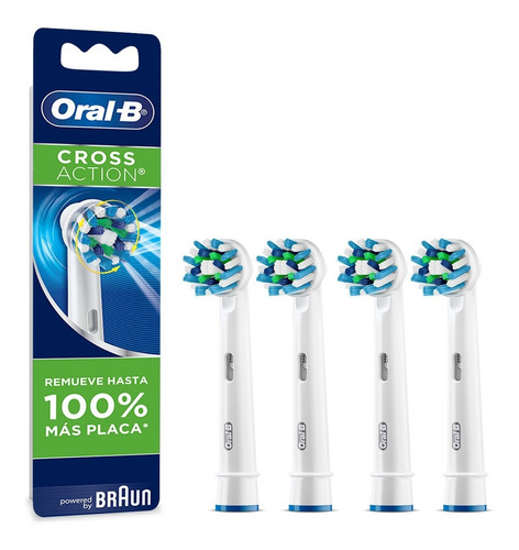 4 Repuestos De Cepillo Electrico Dientes Oral-b Cross Action