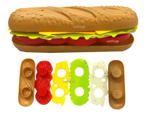 Imagen 5 de 10 de Comidita De Juguete Con Encastre Juego Combo Comida Rapida