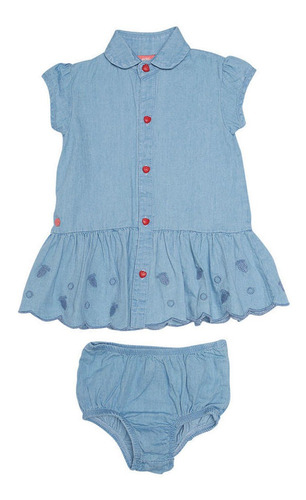 Vestido Mezclilla Bebe Niña Denim Pillin (pvs732jea)