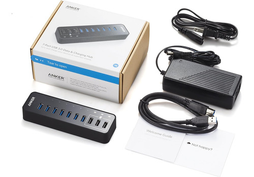Anker 10 Puertos 60w Data Hub Con 7 Puertos Usb 3.0 Y 3 Puer