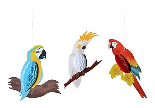 Tropical Party Parrot Tropical Birds Honeycomb Decoraciones