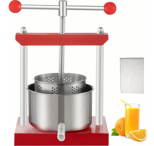 Vevor Prensa Manual Vino Fruta 3l Extractor Exprimidor Jugo