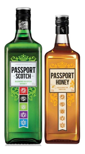 Passport Scotch 1l + Passport Honey 670ml - Kit Whisky