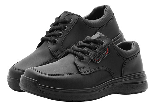 Zapato Para Niño Escolar Ajuste Cordones Yuyin Cómodos Negro 20