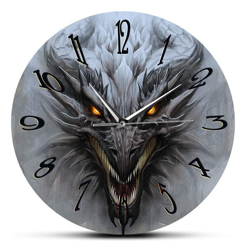 Reloj Pared Dragon Arte Fantasia Paisaje Moderno Mitologia