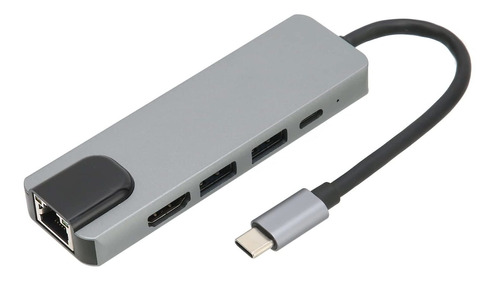 Hub Usb C 5 1 Adaptador Puerto Ethernet Gigabit 4k 3.0 Carga