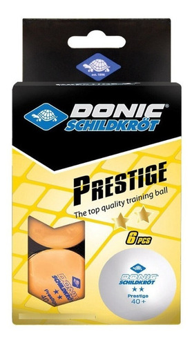 Pelotitas Ping Pong Donic Prestige Caja X 6 Blancas/naranjas