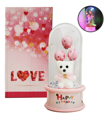 Lampara Decorativa De Cristal Con Oso Regalo San Valentín