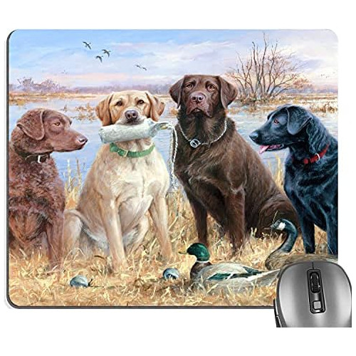 Mouse Pad Pintura De Perros Cazadores De Retrievers Y P...