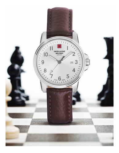 Reloj Swiss Alpine Military Leader Ladies 7711.1532sam Marrón Plateado Plateado