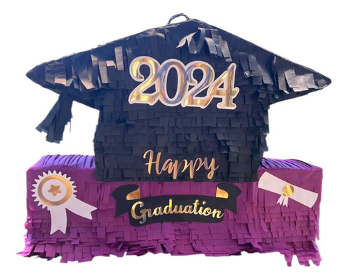 Piñatas De Graduación 80 Cm De Alto Varios Modelos A Elegir Negro Grande