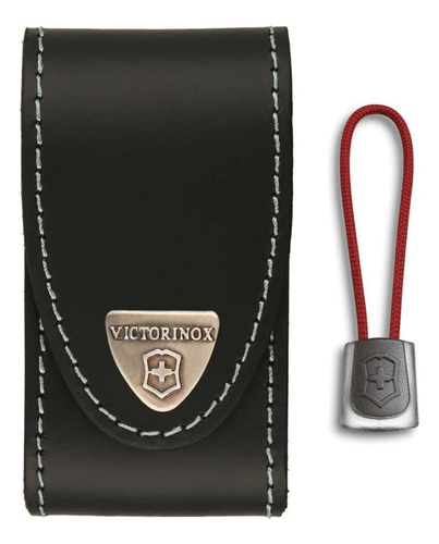 Funda Victorinox Piel Y Cordon Para Navaja Swisschamp 500761 Color Negro 500756