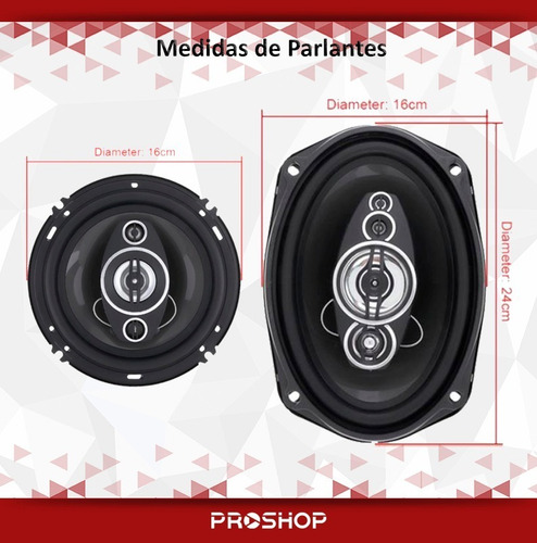 Imagen 3 de 10 de Kit 4 Parlantes Para Auto 6x9cm 800w 16x24 + 16cm 500w Modelo Nuevo
