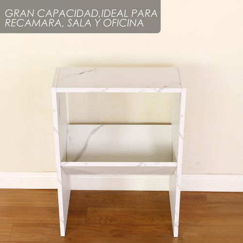 Buro Mesa De Noche Minimalista Blanco Acabado Brillante