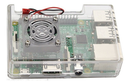 Kit Case Raspberry Model Pi 3 B Ou B+ + Cooler + Dissipadore