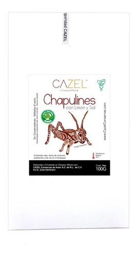 Chapulines Comestibles Oaxaca Limón Y Sal Al Vacío 100g