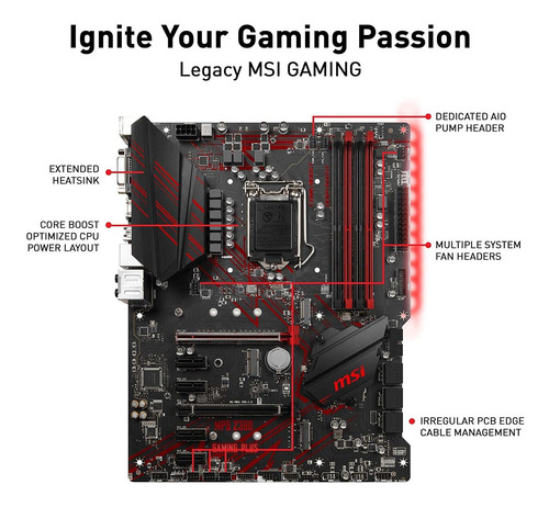 Placa Madre Msi Mpg Z390 Gaming Plus, Ddr4, 4400 Mhz