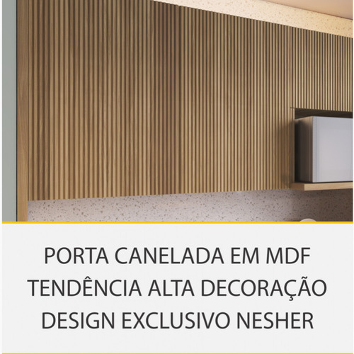 Cozinha 4 Peças Modular Nesher Rainha Ripado 100% Mdf