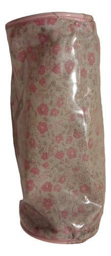 Cartuchera Individual Plastificada Rosa Con Diseño Flores Rosa Claro Floreada (Usado)