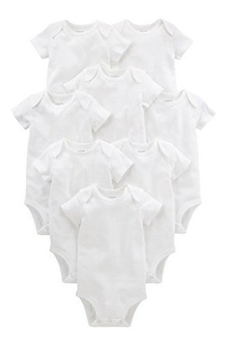 Ropa Para Bebe Bodys Unisex Blanco X8 Talla Recién Nacido