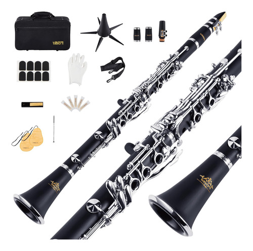 Clarinete Yanason B Flat 17 Key Con 2 Barriles, Estuche, Sop