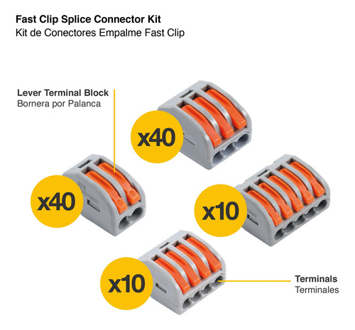 Set 100 Conector Eléctrico Rápido Wago 2 3 4 Y 5 Entrada Mix