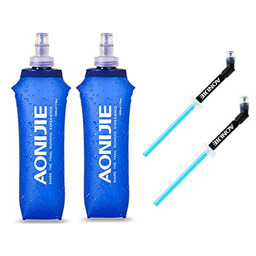 2 Botellas De Agua Deportivas Plegables Sin Bpa + 2   D...